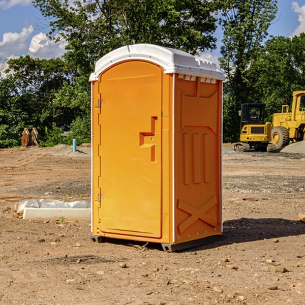 how often are the porta potties cleaned and serviced during a rental period in Riley OH